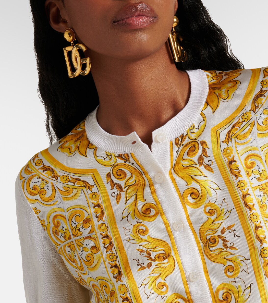 Cardigan Majolica aus Seiden-Twill | Dolce&Gabbana