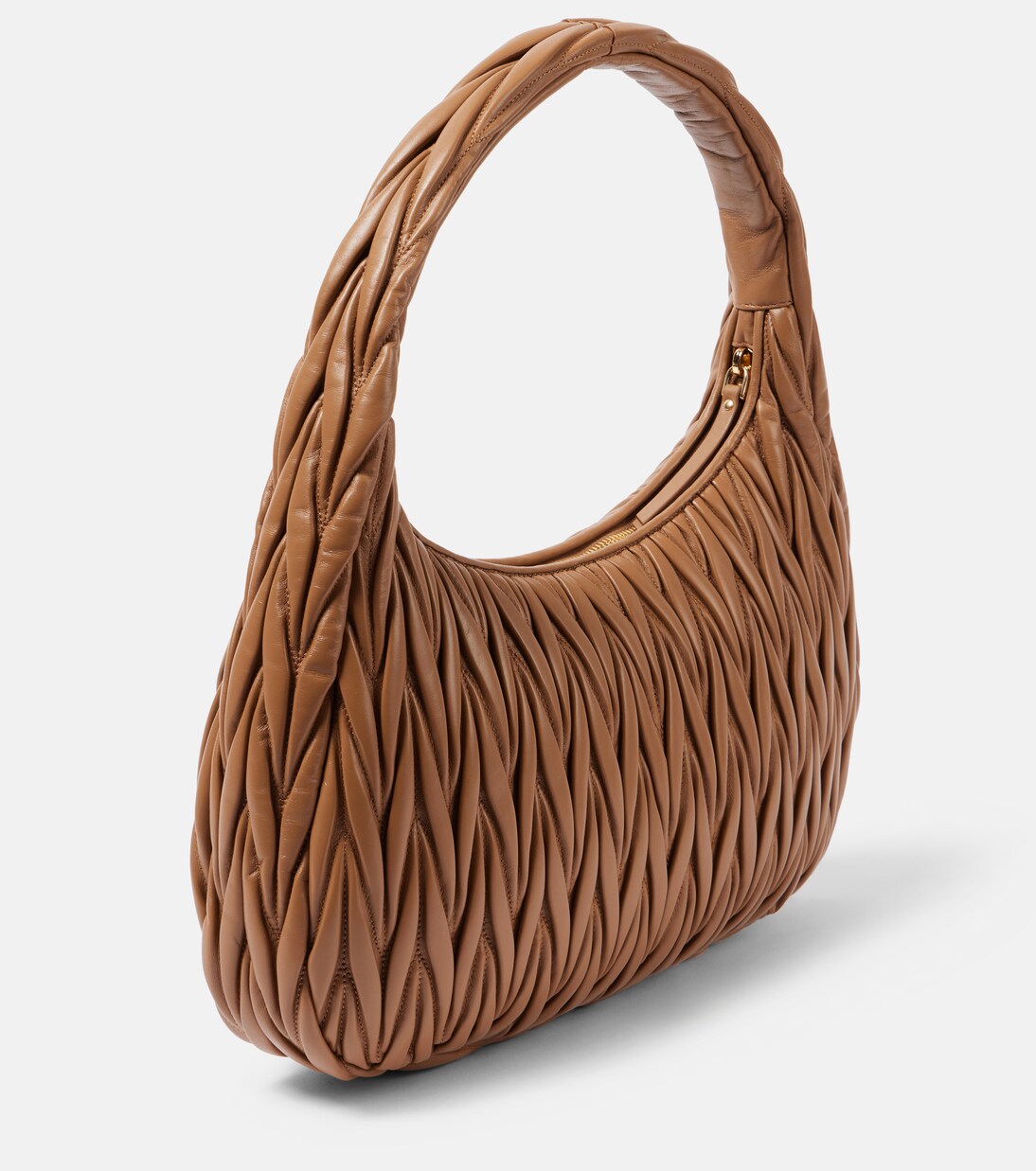 Wander Medium matelassé leather shoulder bag | Miu Miu