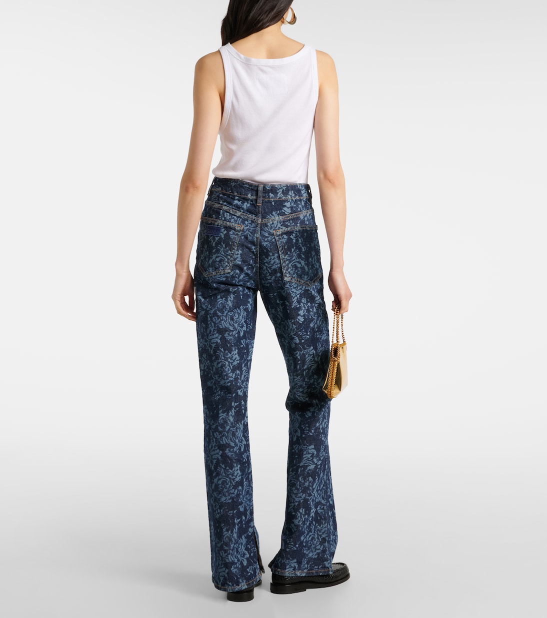 Bedruckte High-Rise Flared Jeans | Ganni