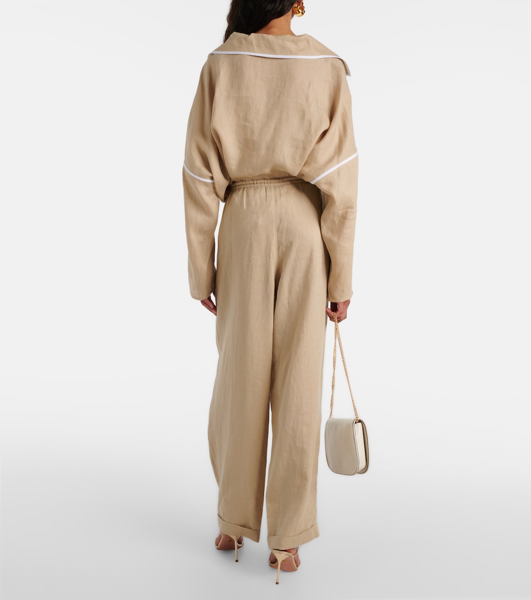 Pantalon ample en lin | Tory Burch