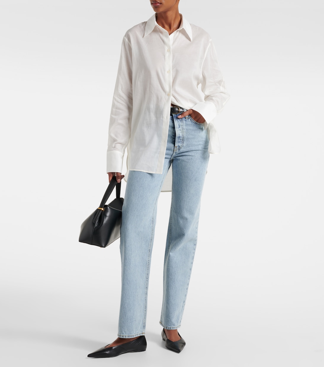 Oversized cotton-blend shirt | Toteme