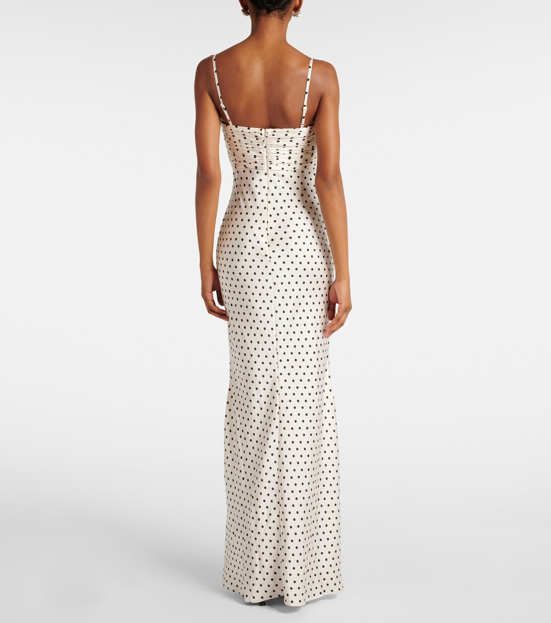 Robe longue en satin à pois | Self-Portrait