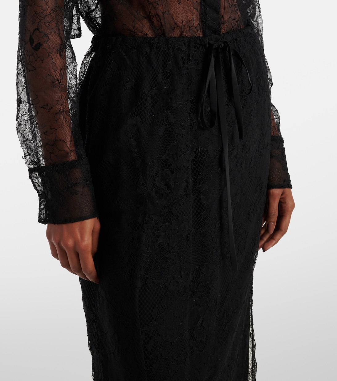 Floral lace midi skirt | Valentino