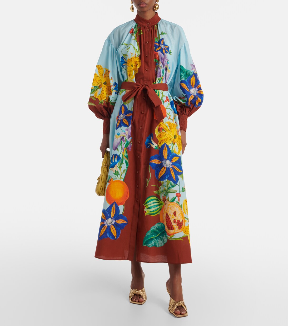 Robe chemise Dahlia en coton et soie | Alémais