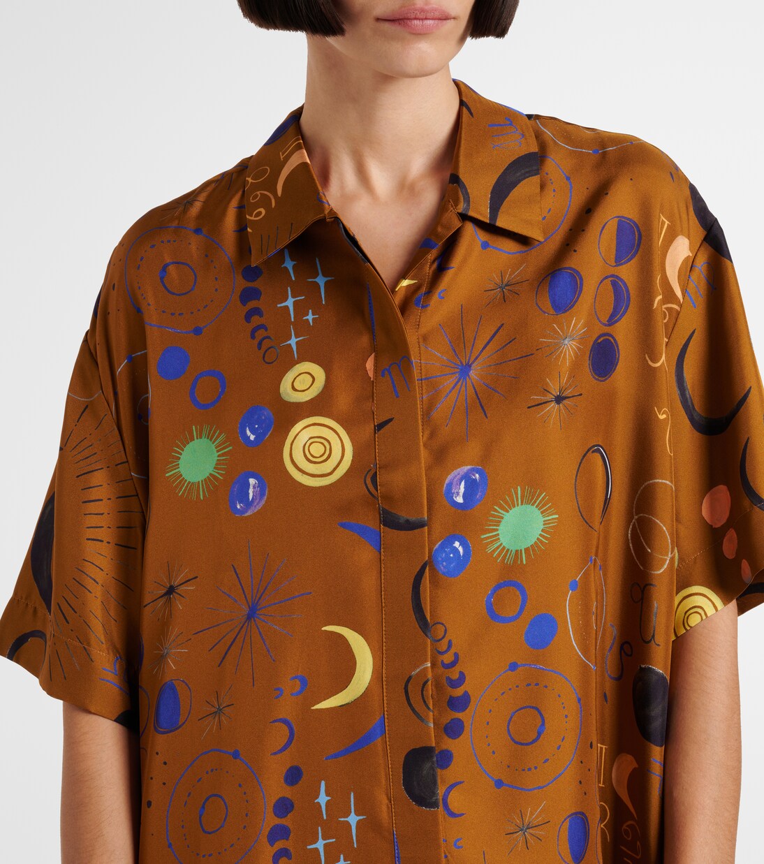 Bedrucktes Hemd Montauk aus Seiden-Twill | Asceno