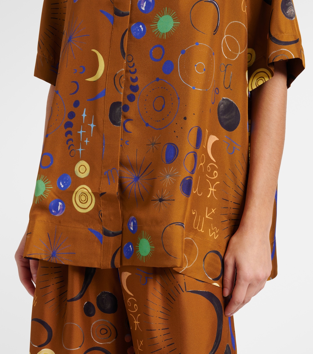 Bedrucktes Hemd Montauk aus Seiden-Twill | Asceno