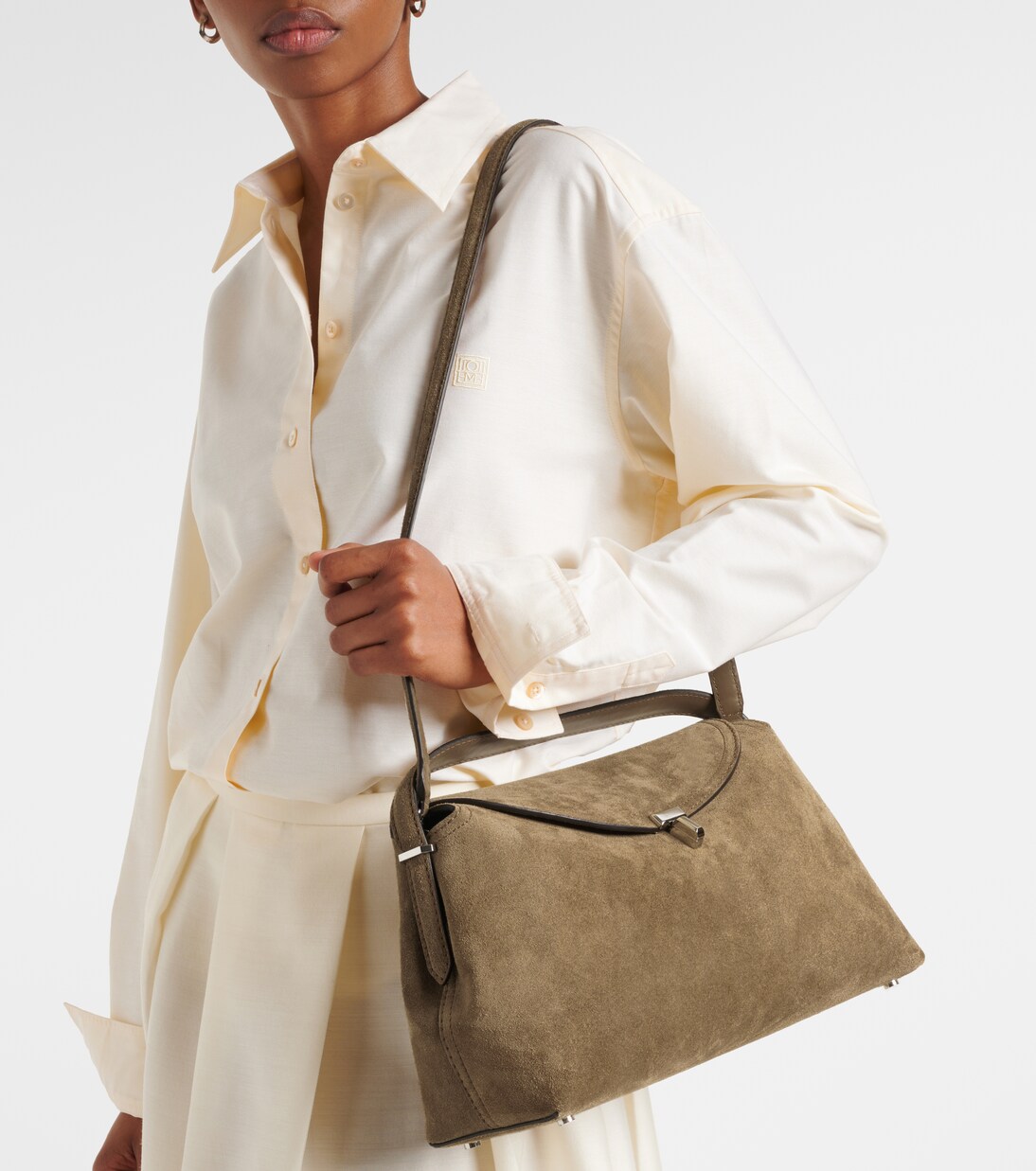 T-Lock suede tote bag | Toteme