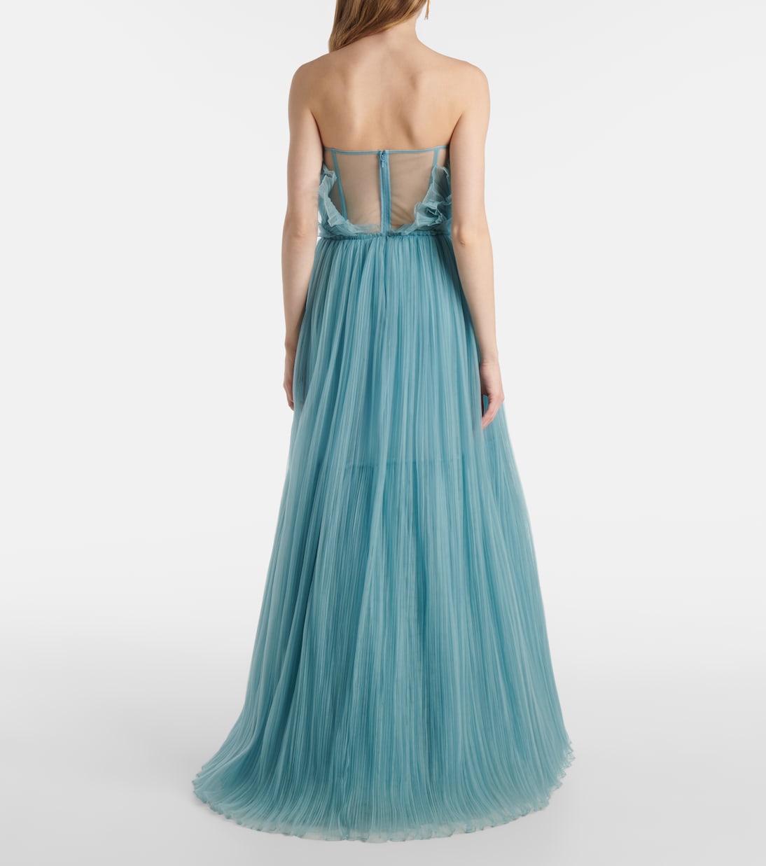 Marinel plissé tulle gown | Costarellos