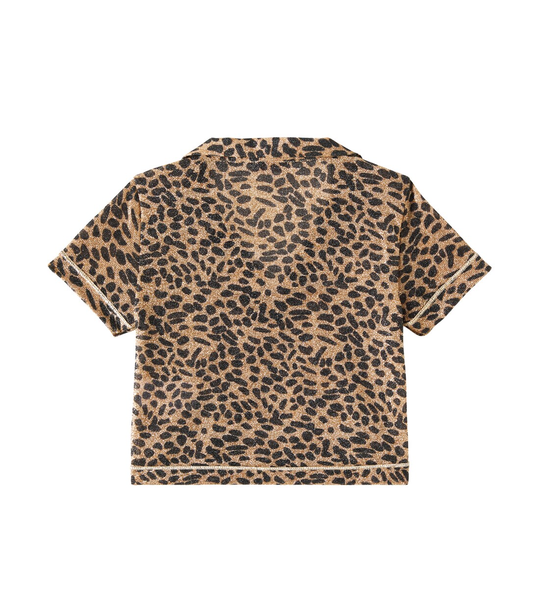 Lumière leopard-print lamé polo shirt | Oséree Kids