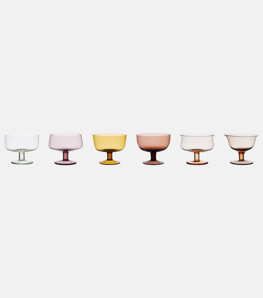 Diseguale set of 6 glass ice cream bowls | Bitossi