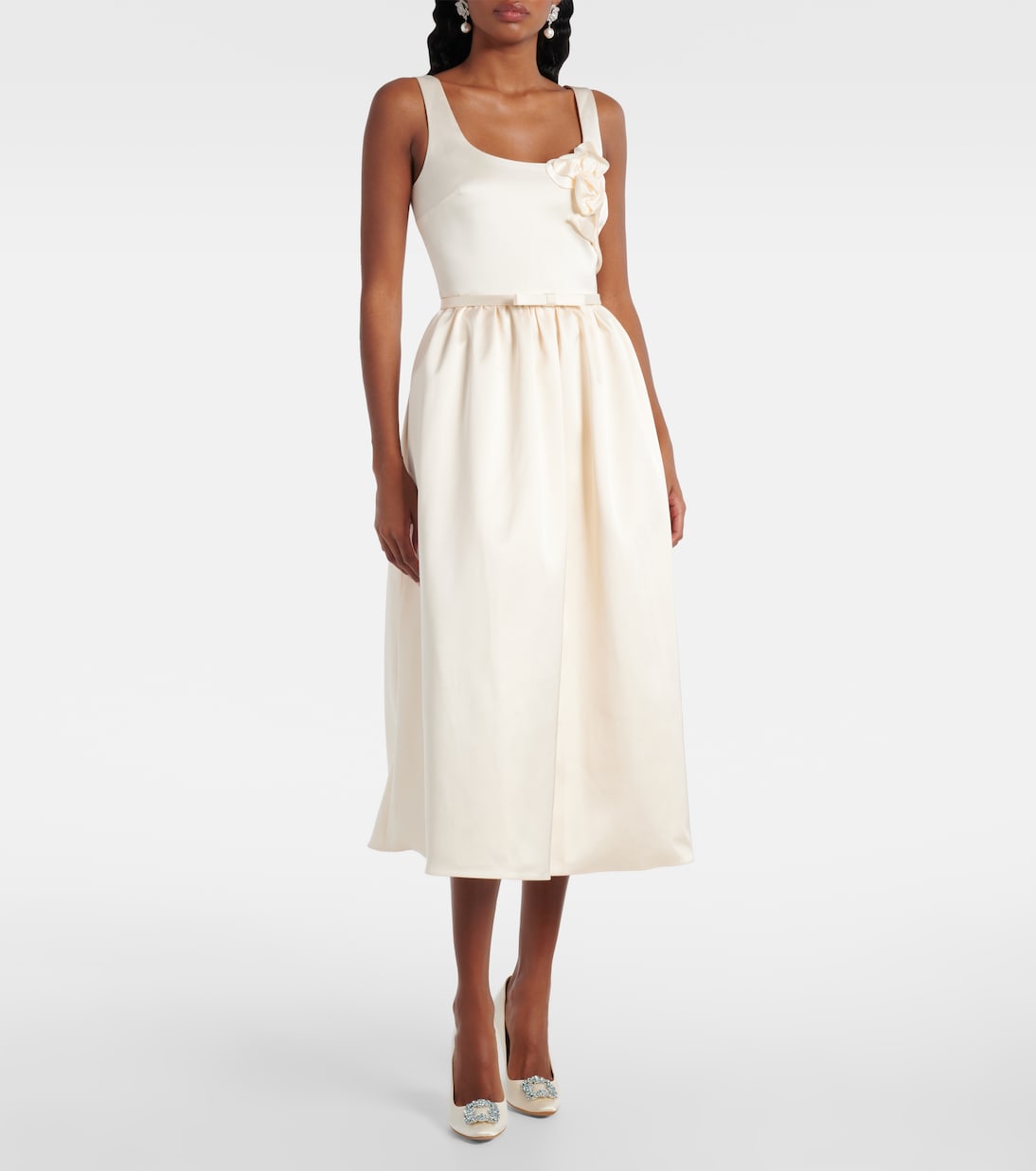 Bridal Midikleid aus Satin | Self-Portrait