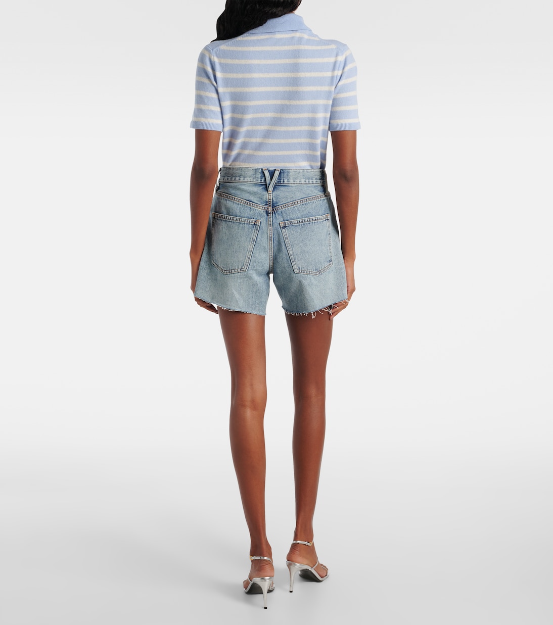 High-rise denim shorts | Veronica Beard