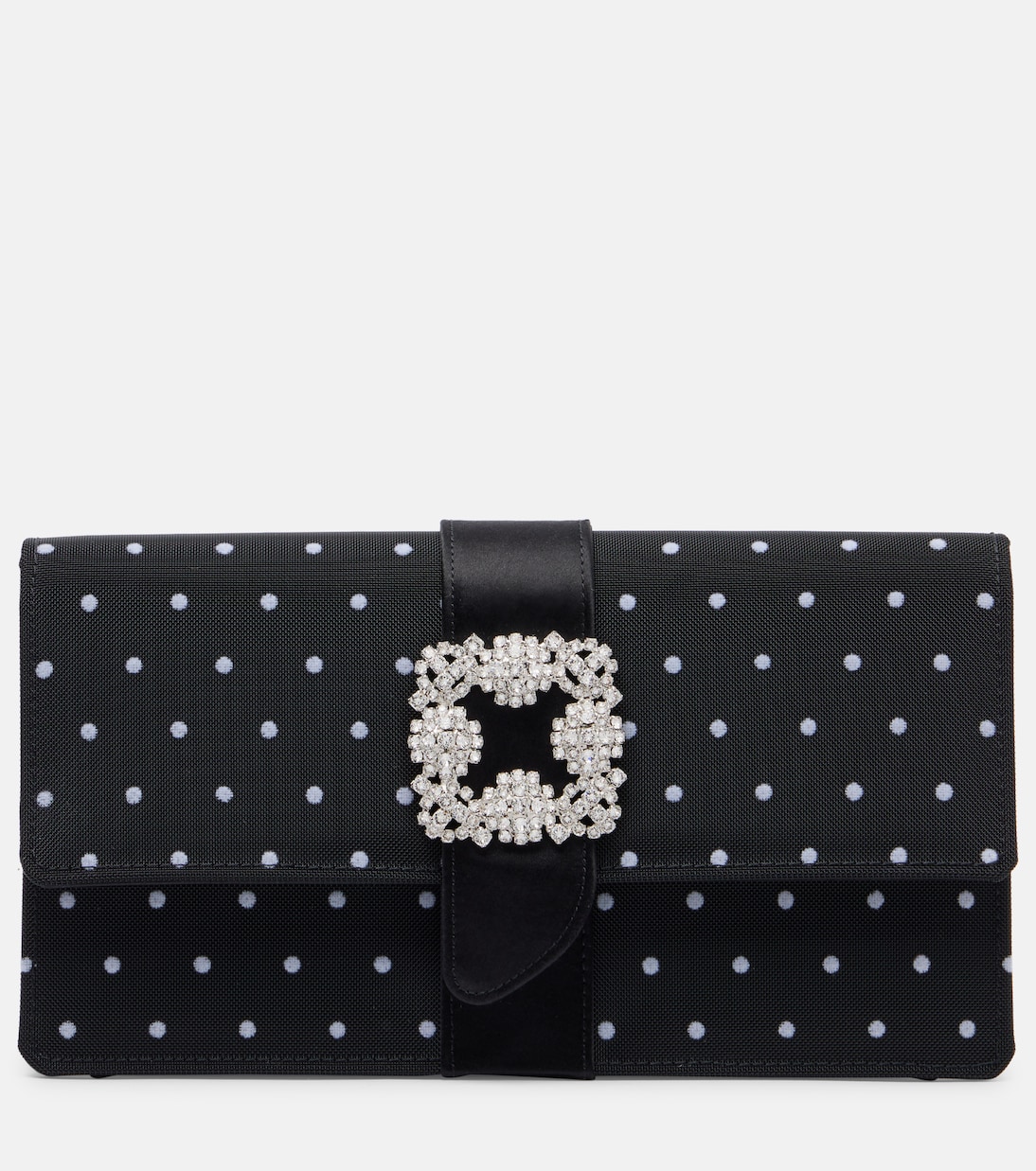 Clutch Capri aus Satin mit Kristallen | Manolo Blahnik