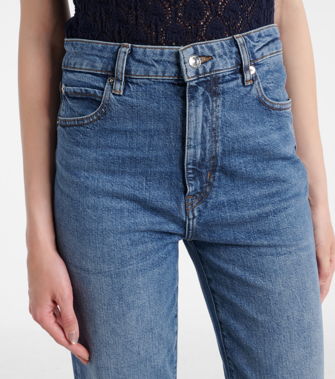 Jeans rectos Ruler de tiro cropped | Frame