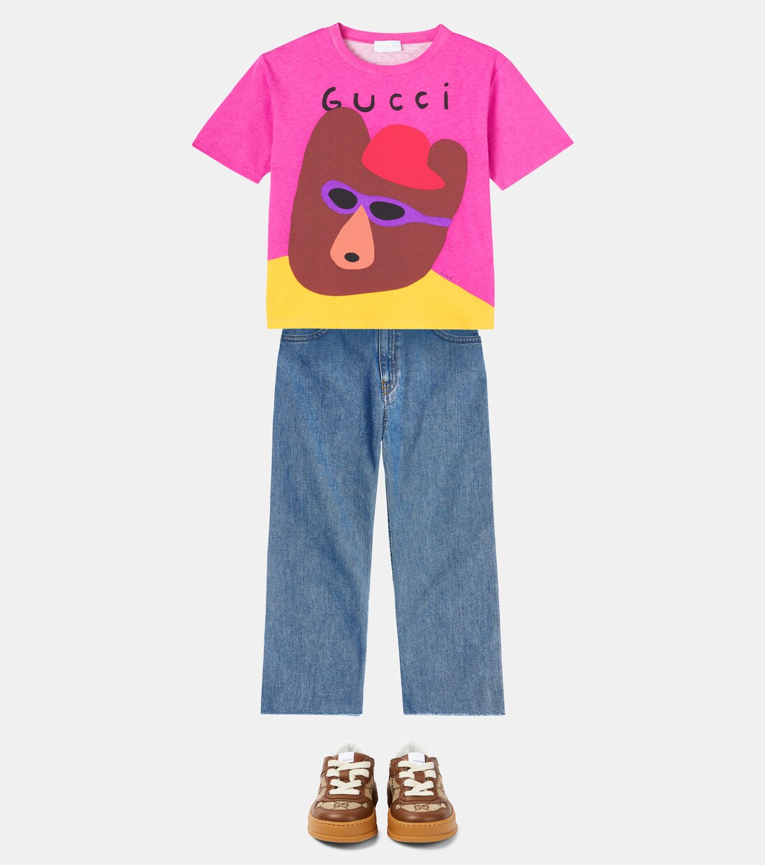 X Euan Roberts T-Shirt aus Baumwoll-Jersey | Gucci Kids