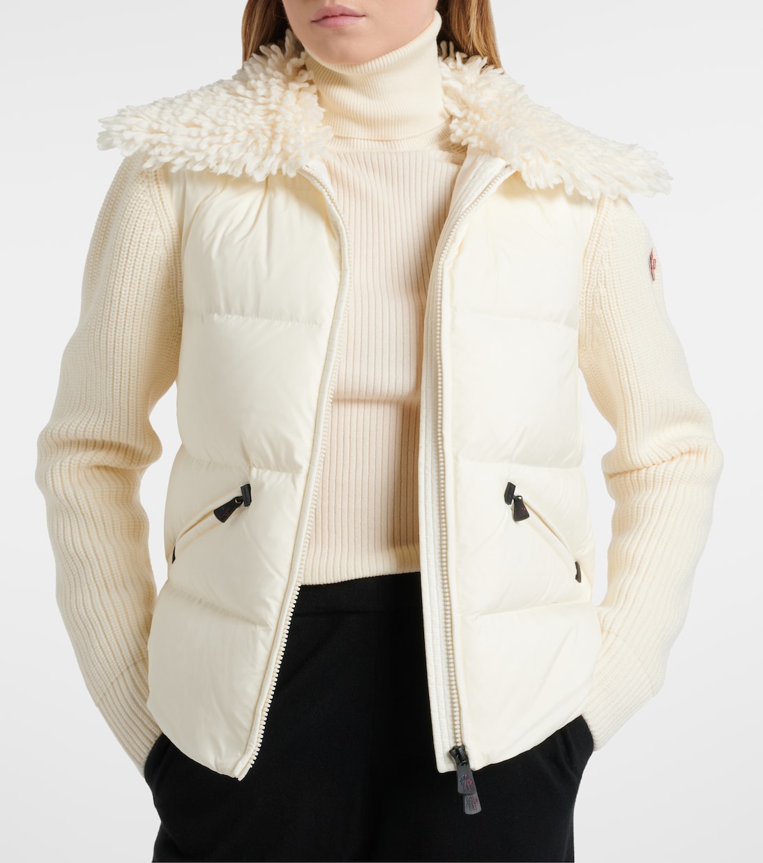 Down-paneled virgin wool cardigan | Moncler Grenoble