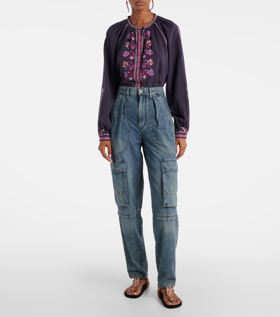 High-Rise Cargo-Jeans Nayla | Marant Etoile