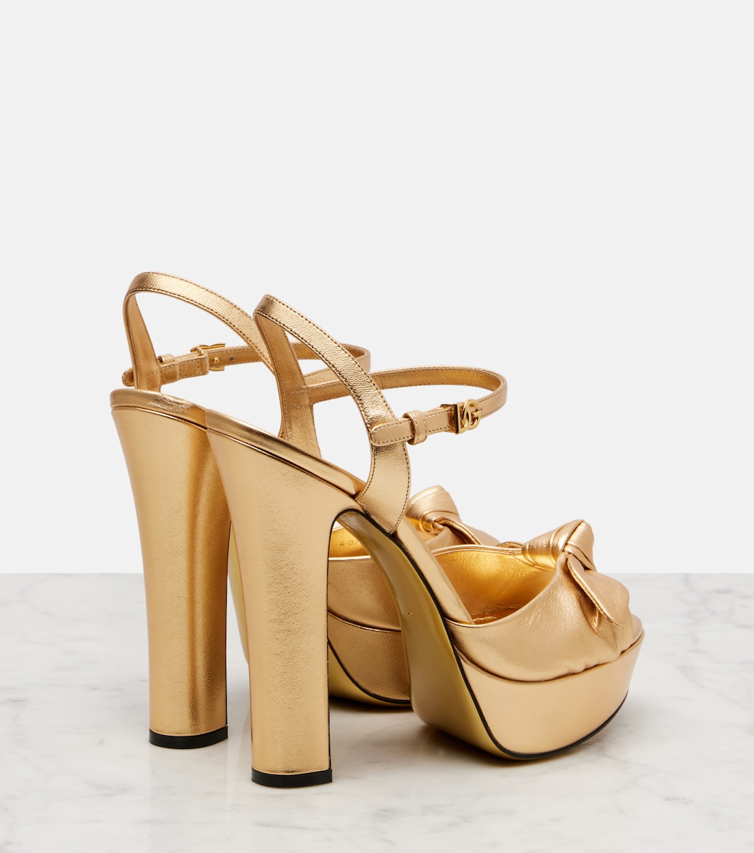 Metallic leather platform sandal | Dolce&Gabbana