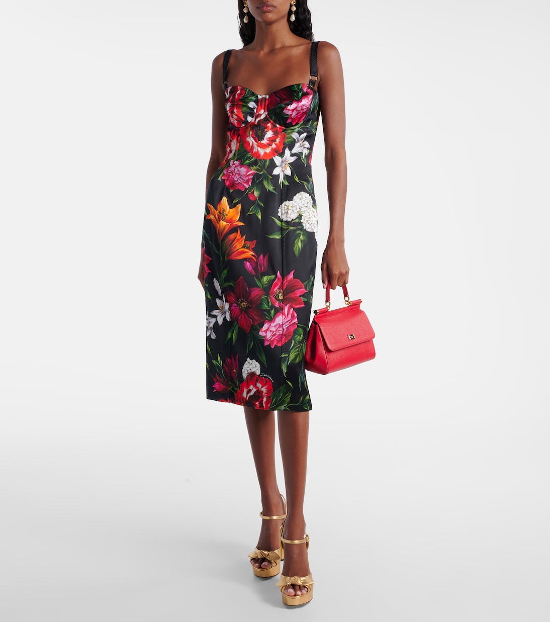 Metallic leather platform sandal | Dolce&Gabbana