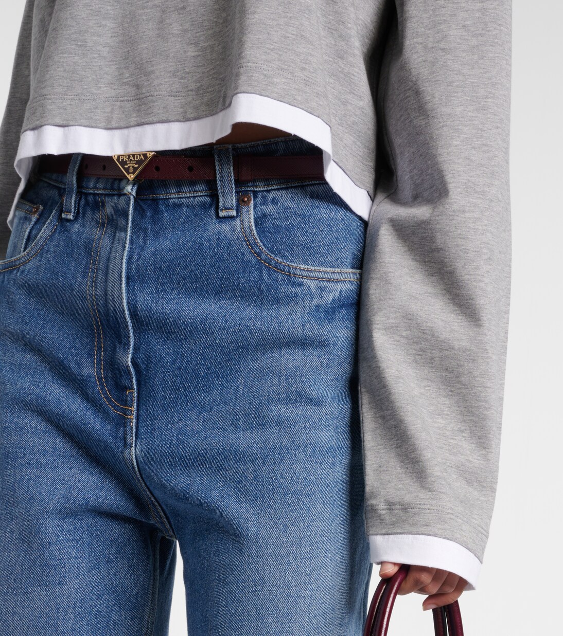 Cropped-Top aus Baumwoll-Jersey | Prada