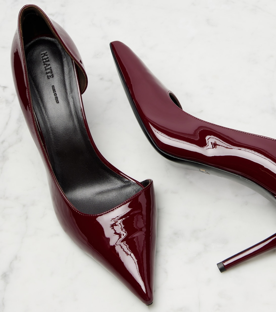 Escarpins Jett D'Orsay 85 en cuir verni | Khaite