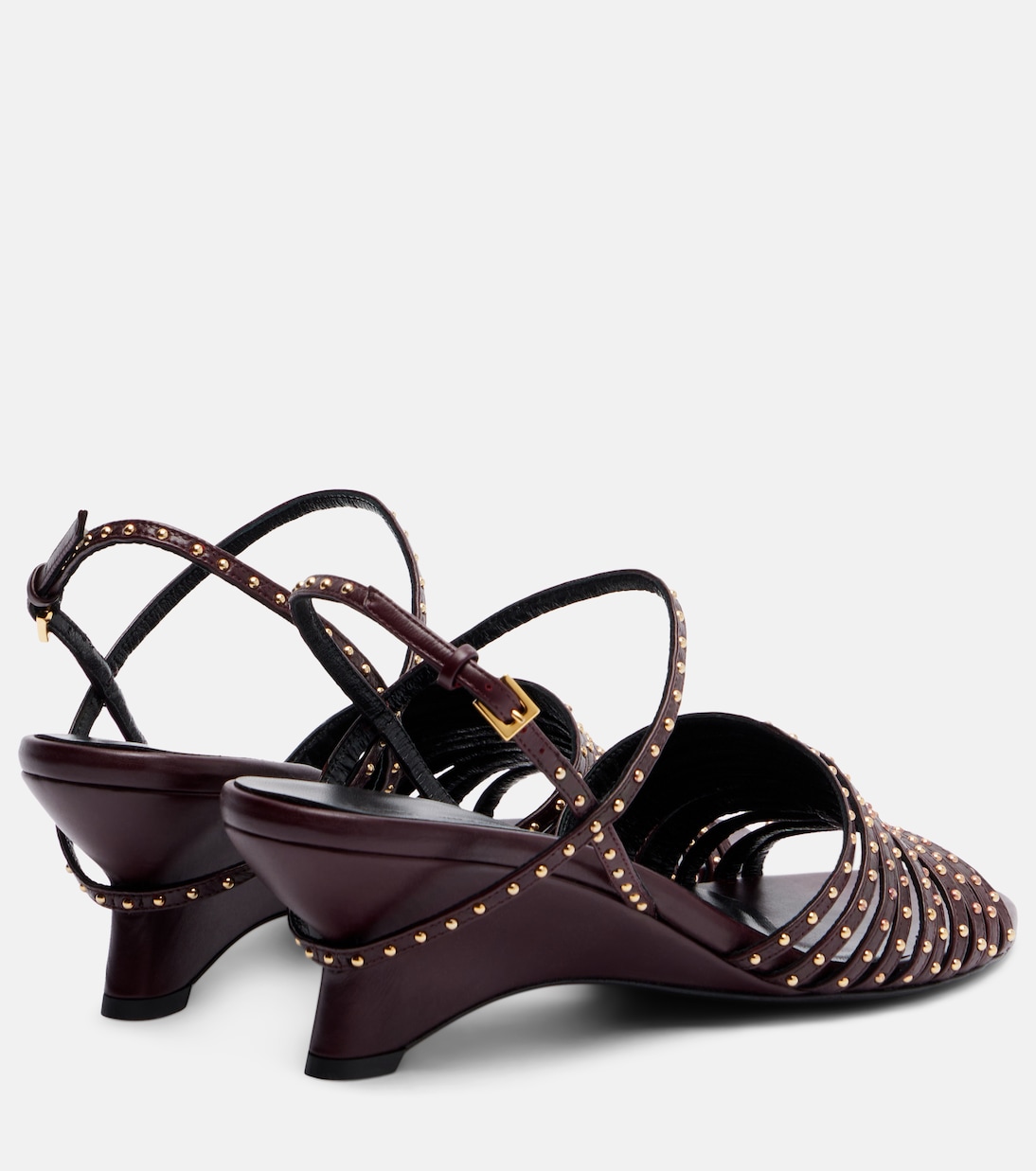 Drew 35 studded leather wedge sandals | Khaite