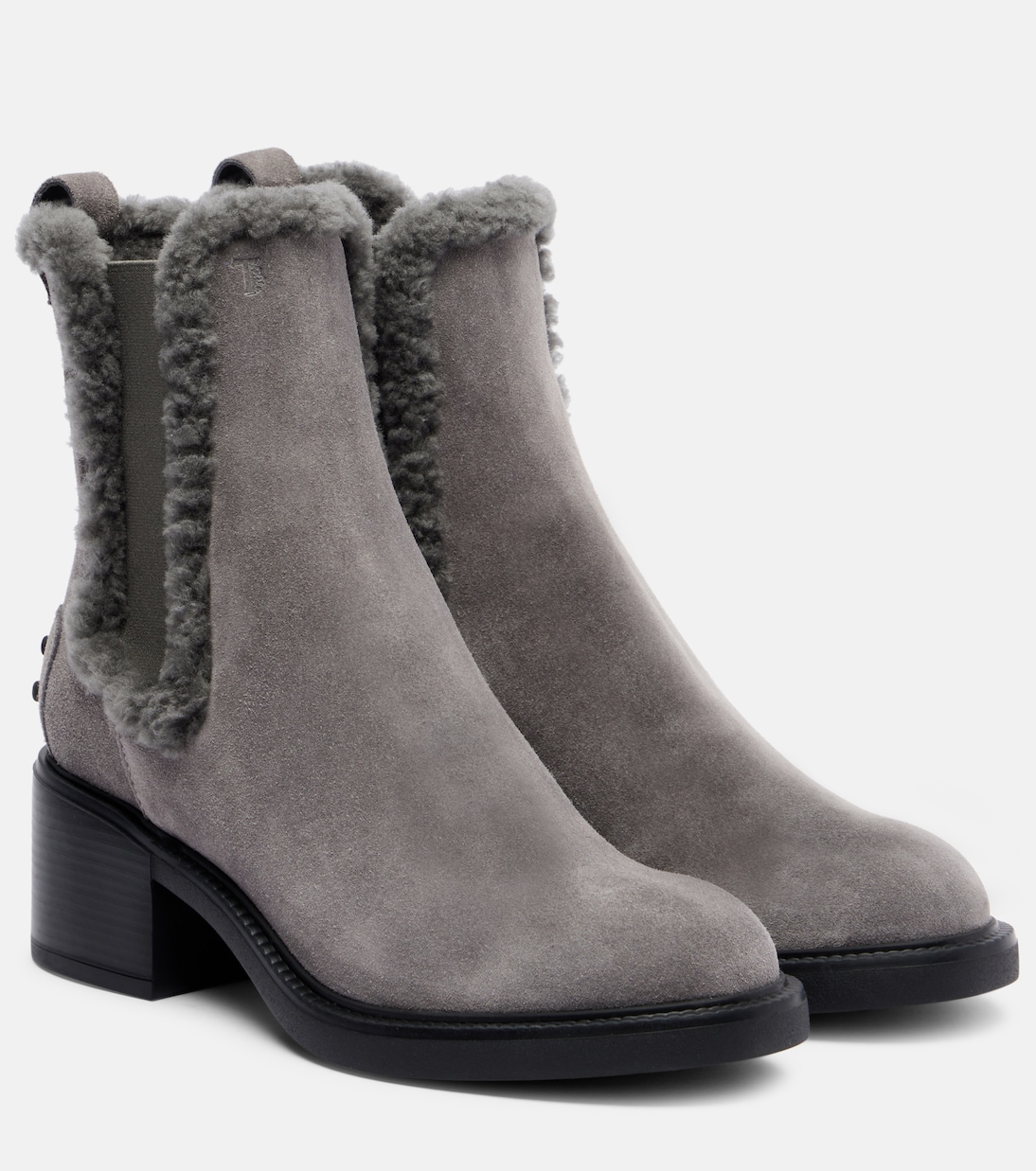 60 shearling-trimmed suede ankle boots | Tod's