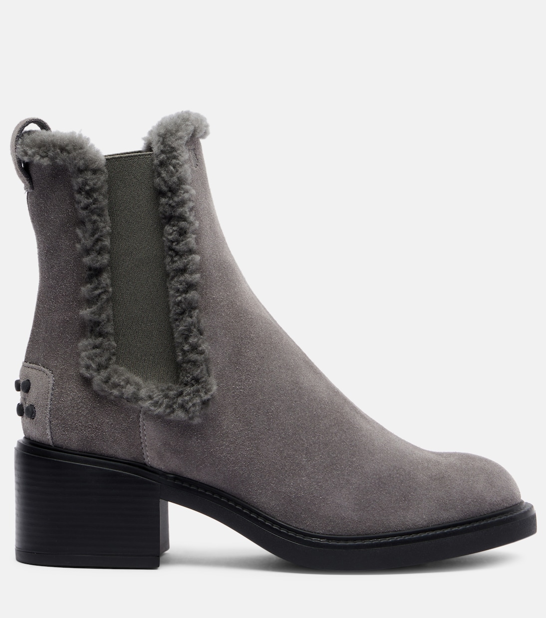 60 shearling-trimmed suede ankle boots | Tod's