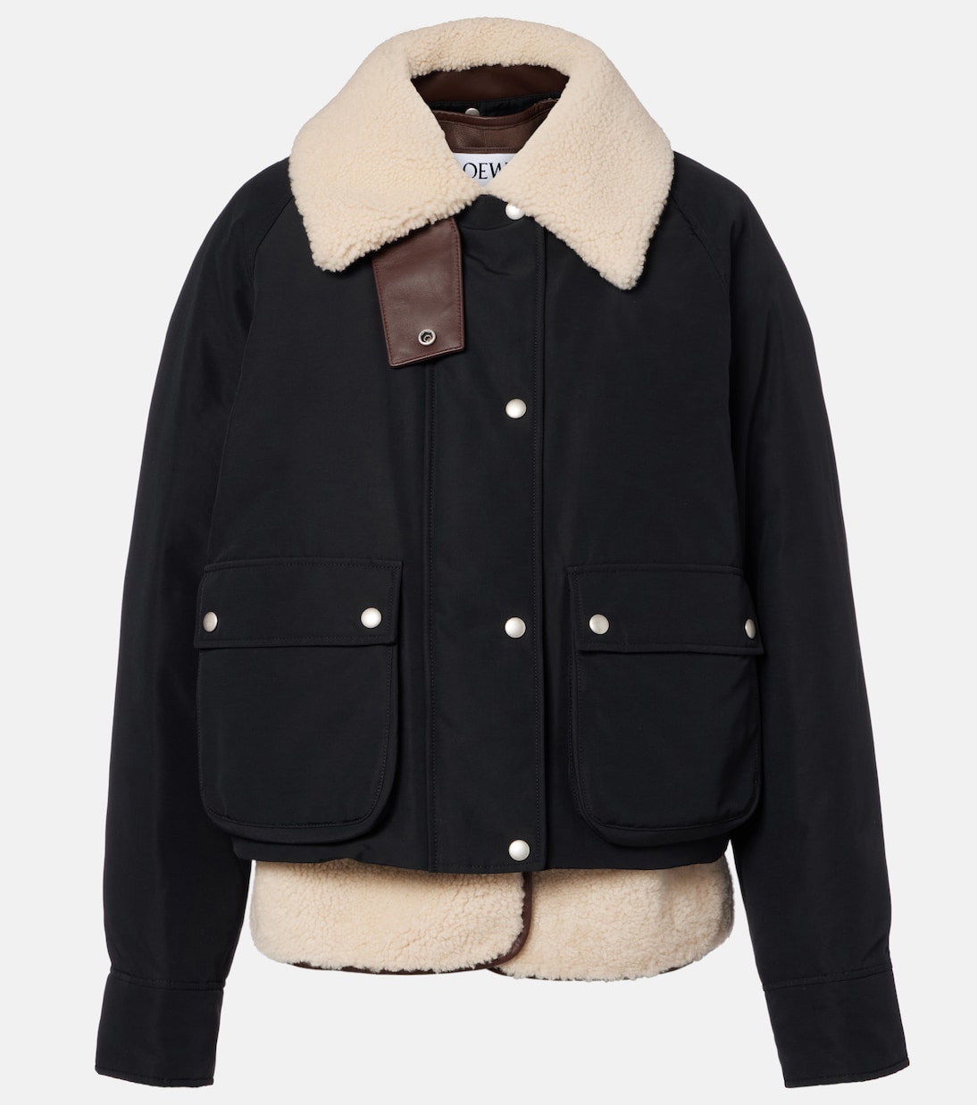 Shearling-trimmed cotton-blend jacket | Loewe