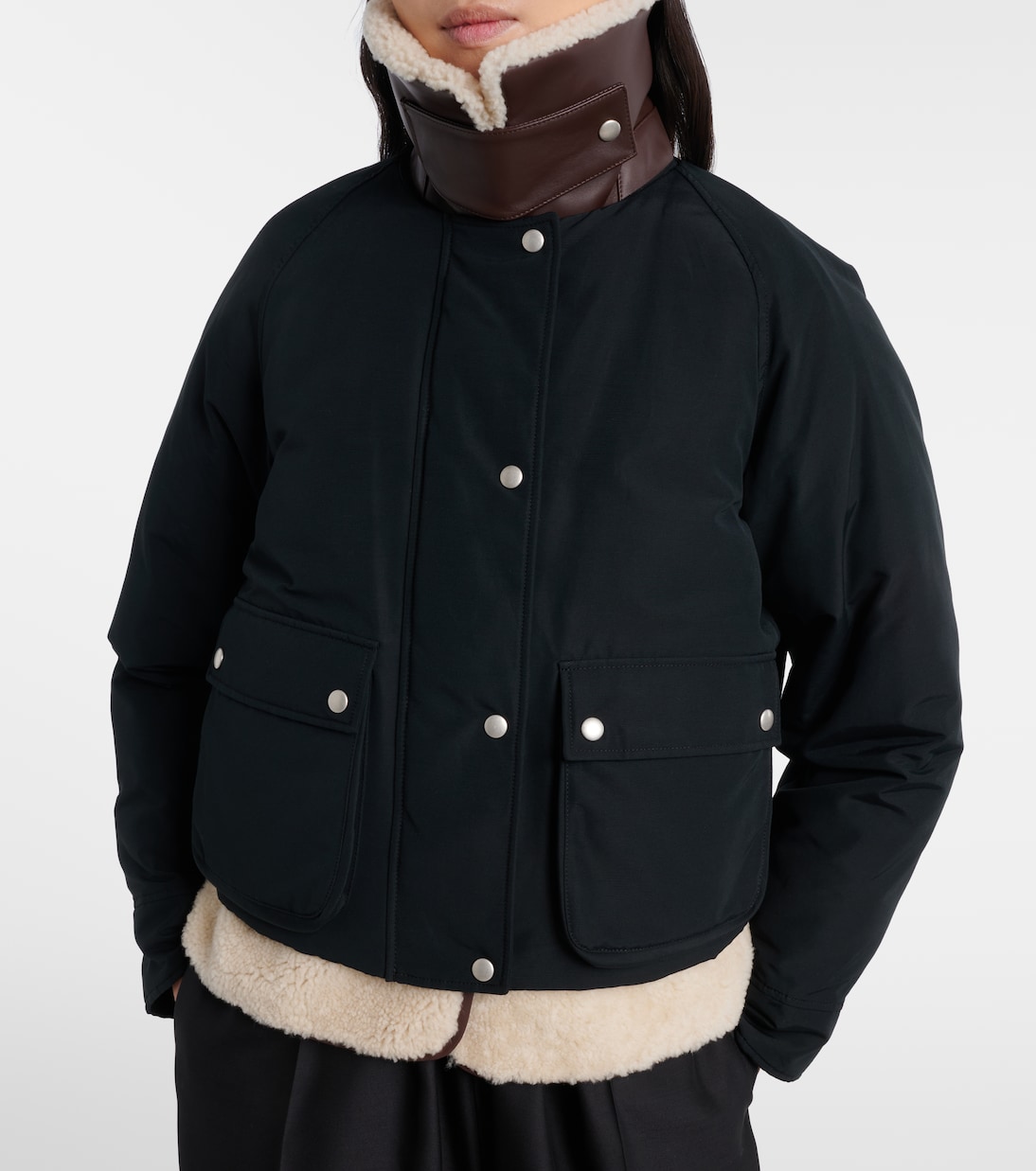 Shearling-trimmed cotton-blend jacket | Loewe