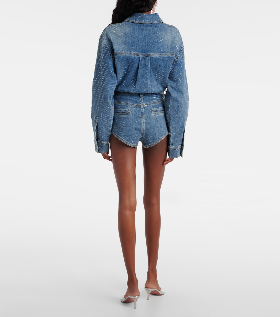 Combi-short en jean à ornements | Self-Portrait