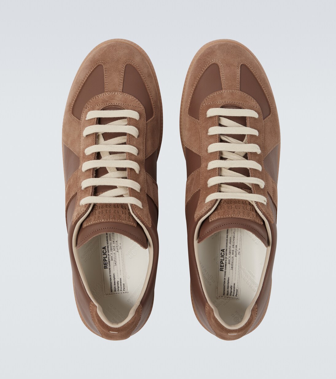 Replica leather-trimmed suede sneakers | Maison Margiela