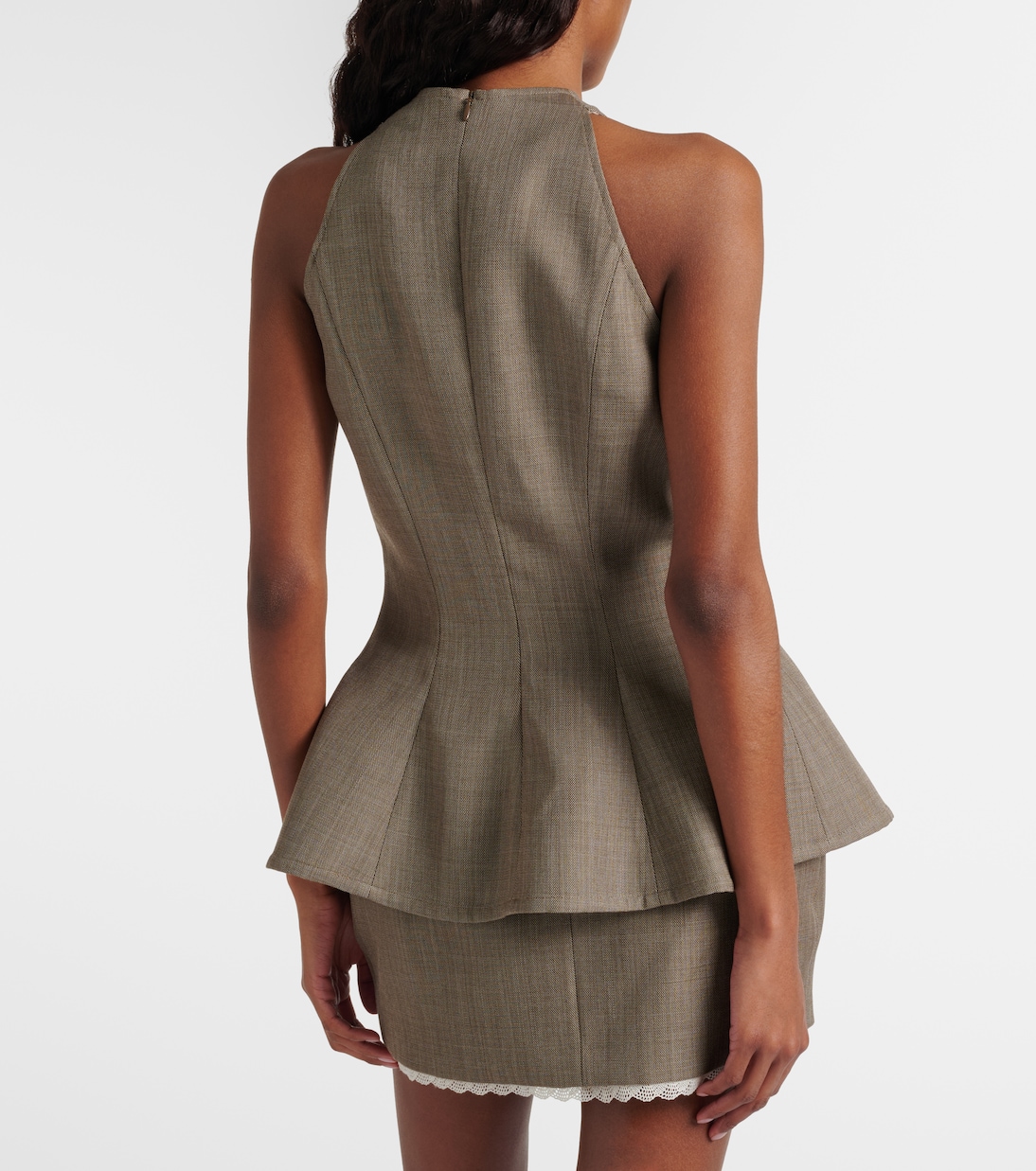 Asymmetric peplum wool top | Magda Butrym