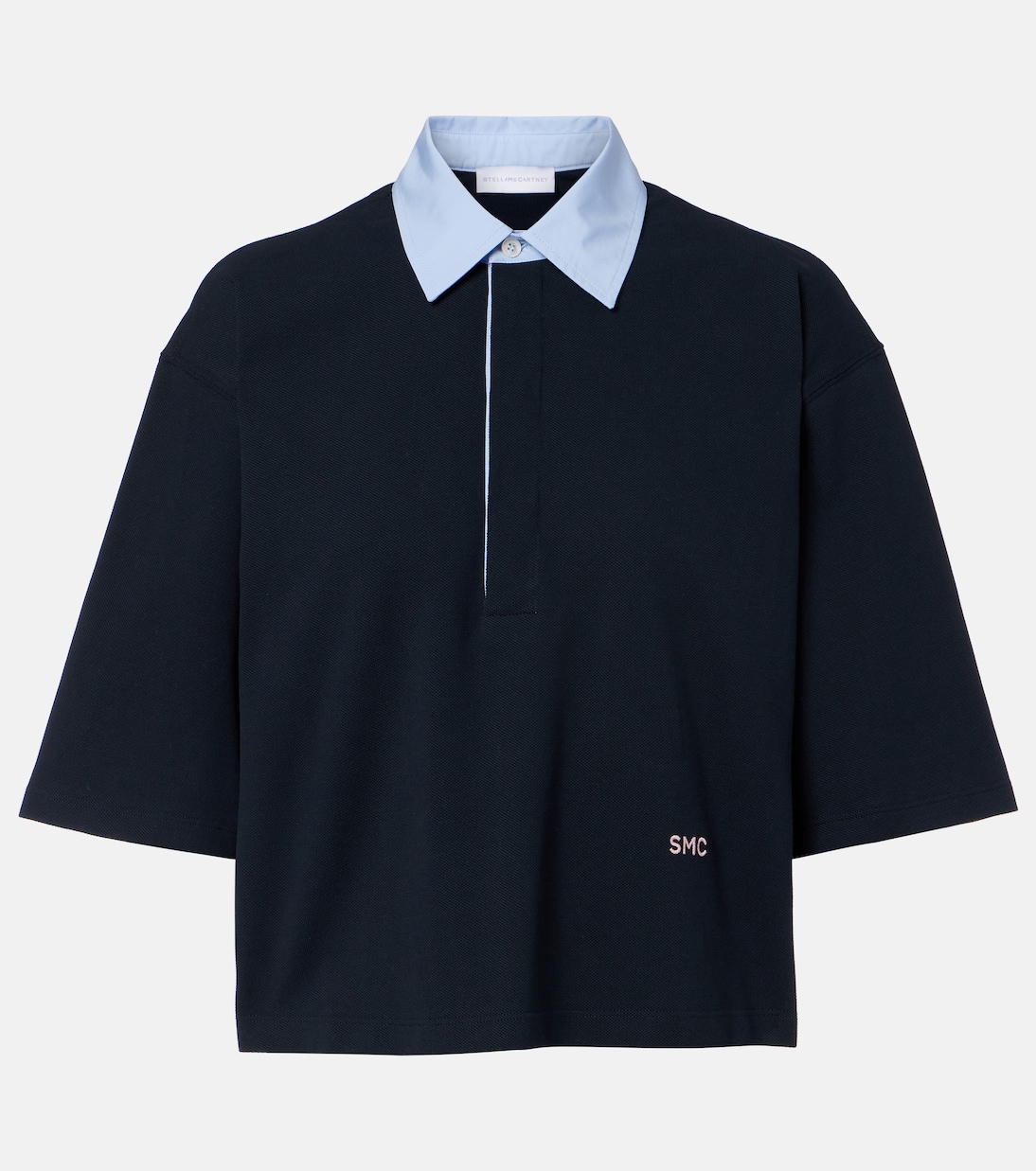 Cropped cotton piqué polo shirt | Stella McCartney