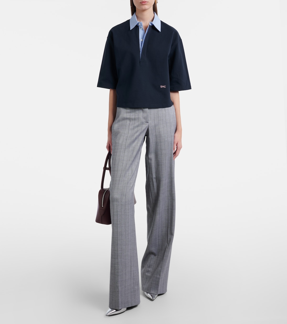 Cropped cotton piqué polo shirt | Stella McCartney
