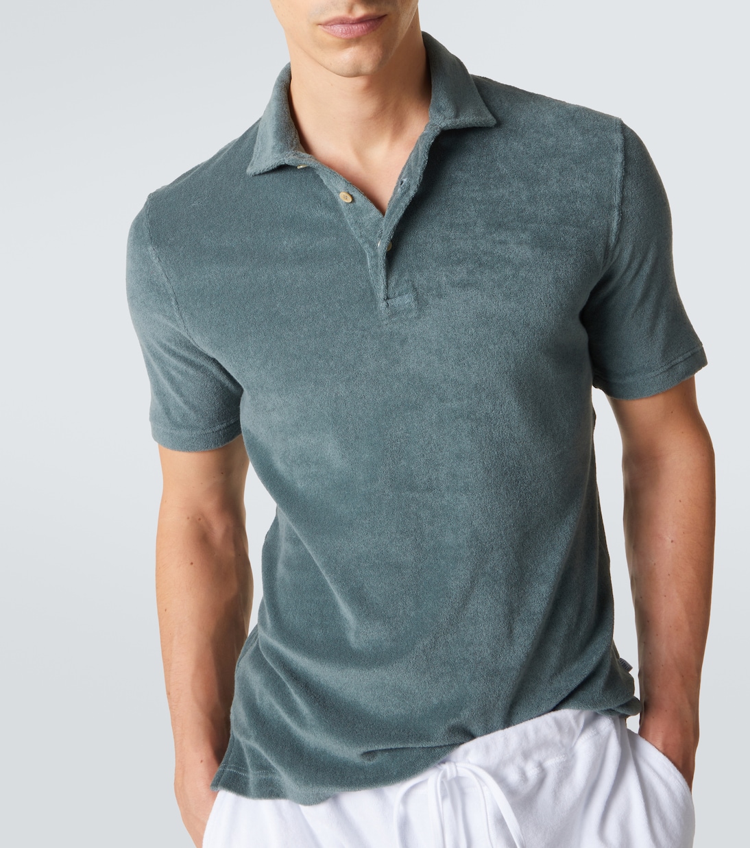Mondial cotton terry polo shirt | Fedeli