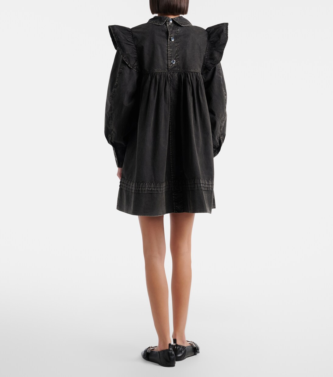 Ruffled cotton minidress | Ganni