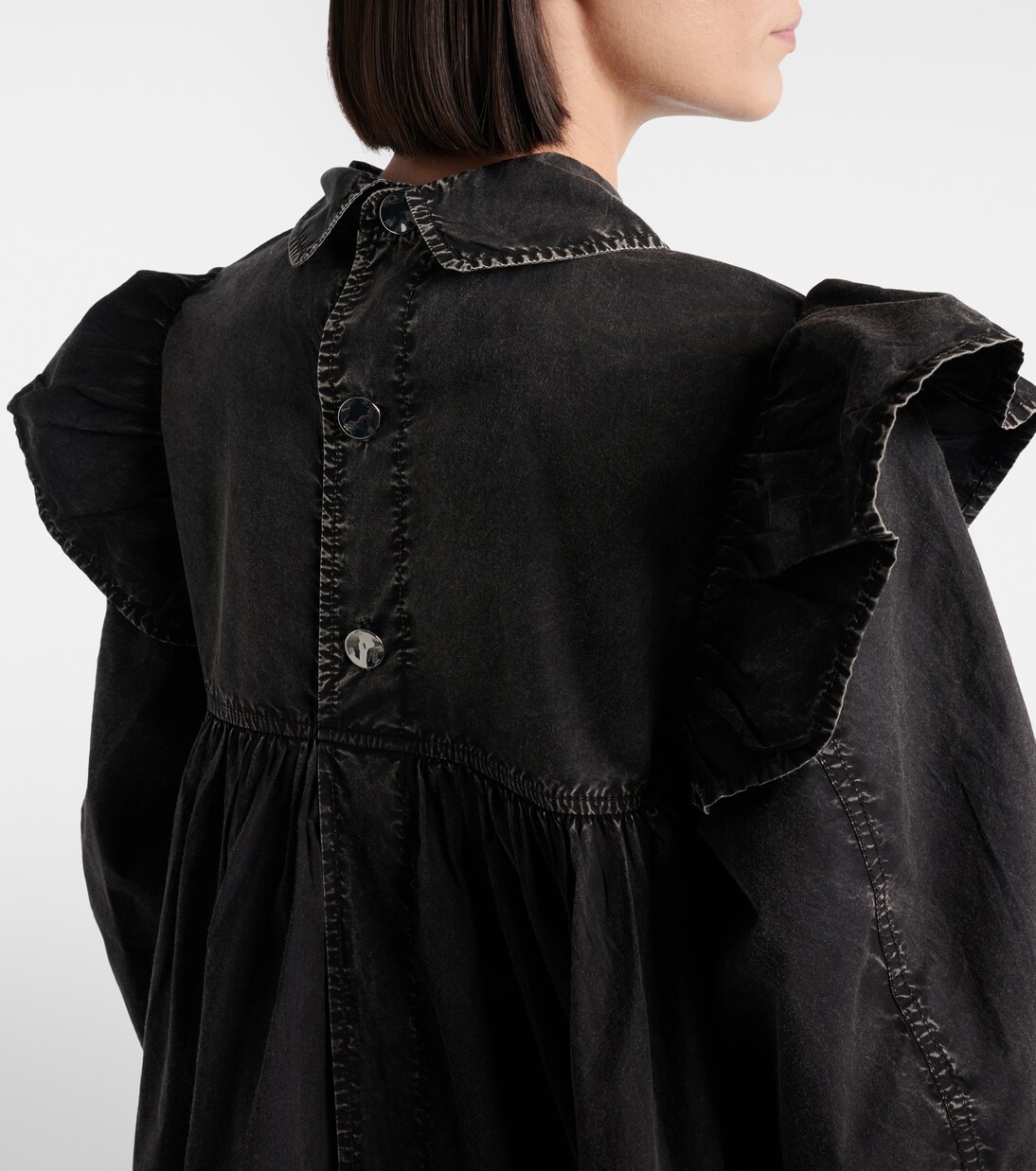 Ruffled cotton minidress | Ganni