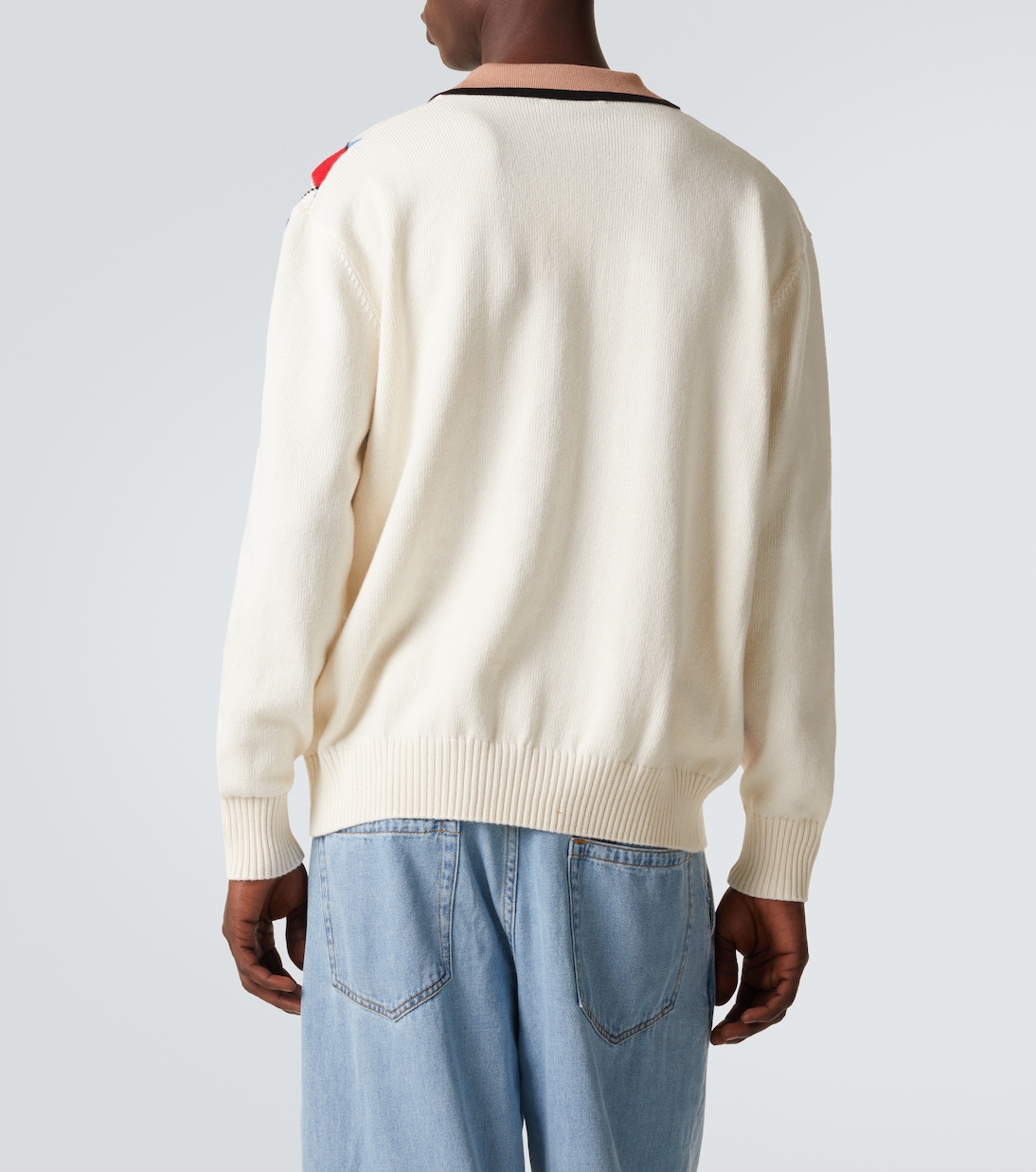 Argyle cotton-blend polo sweater | Dries Van Noten