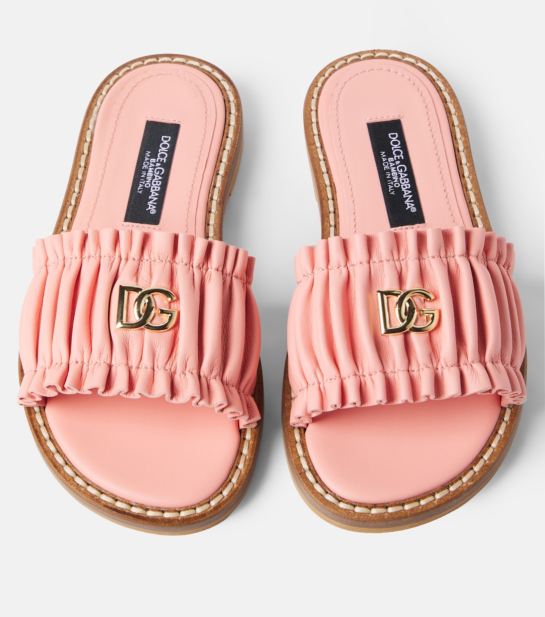 Pantoletten DG aus Leder | Dolce&Gabbana Kids