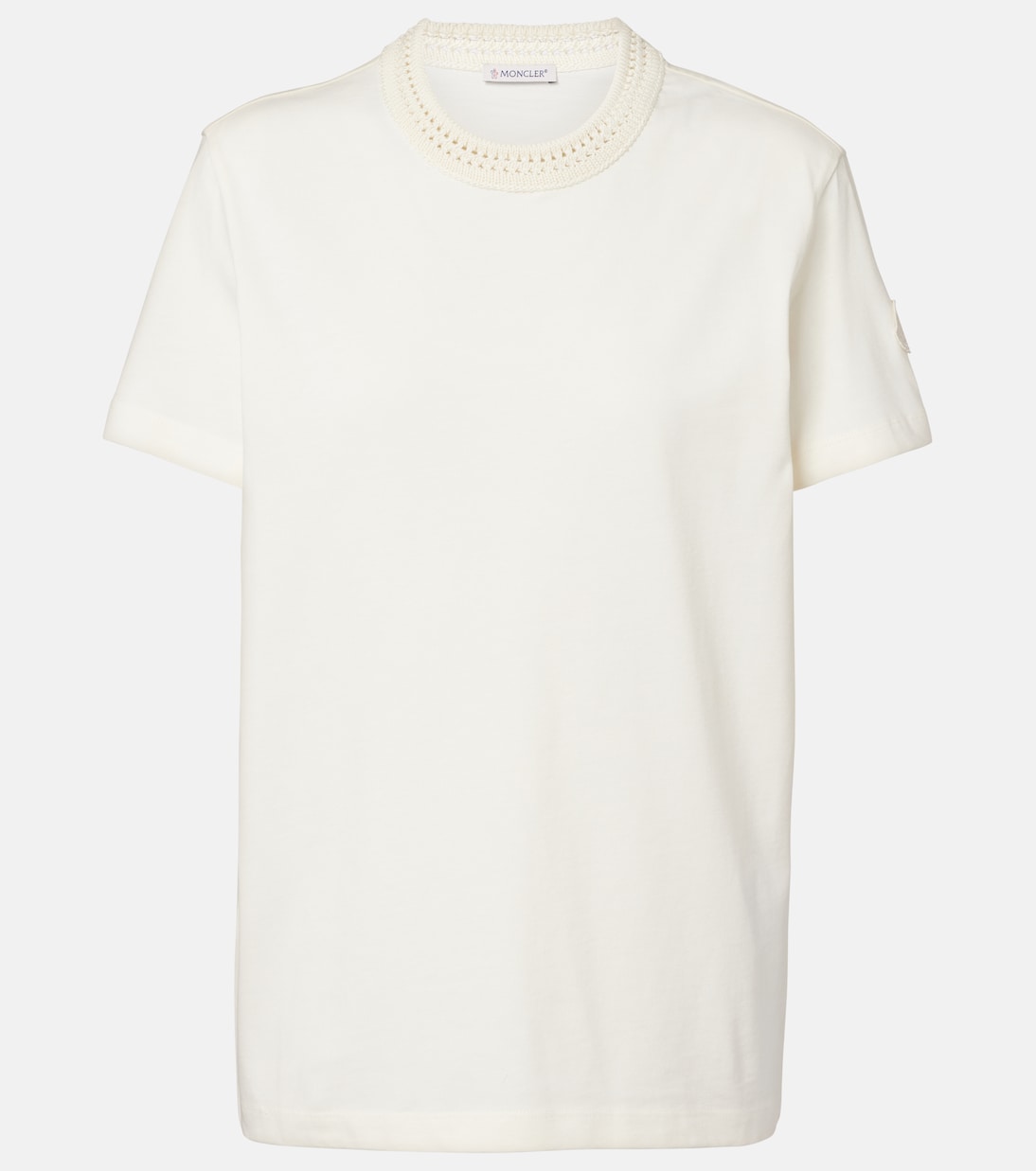 Crochet-trimmed cotton jersey T-shirt | Moncler
