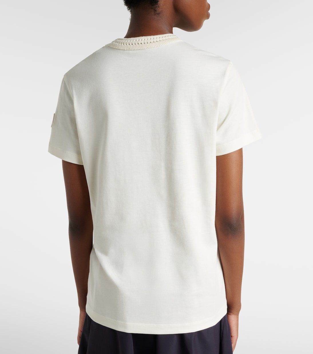 Crochet-trimmed cotton jersey T-shirt | Moncler