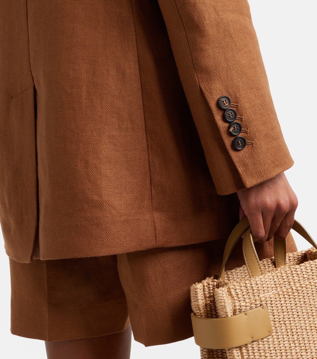 Double-breasted linen blazer | Brunello Cucinelli