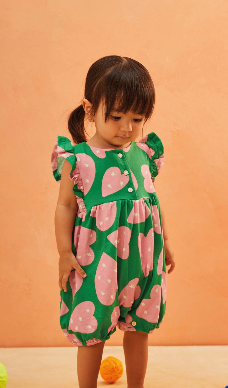 Baby printed cotton onesie | Fábula