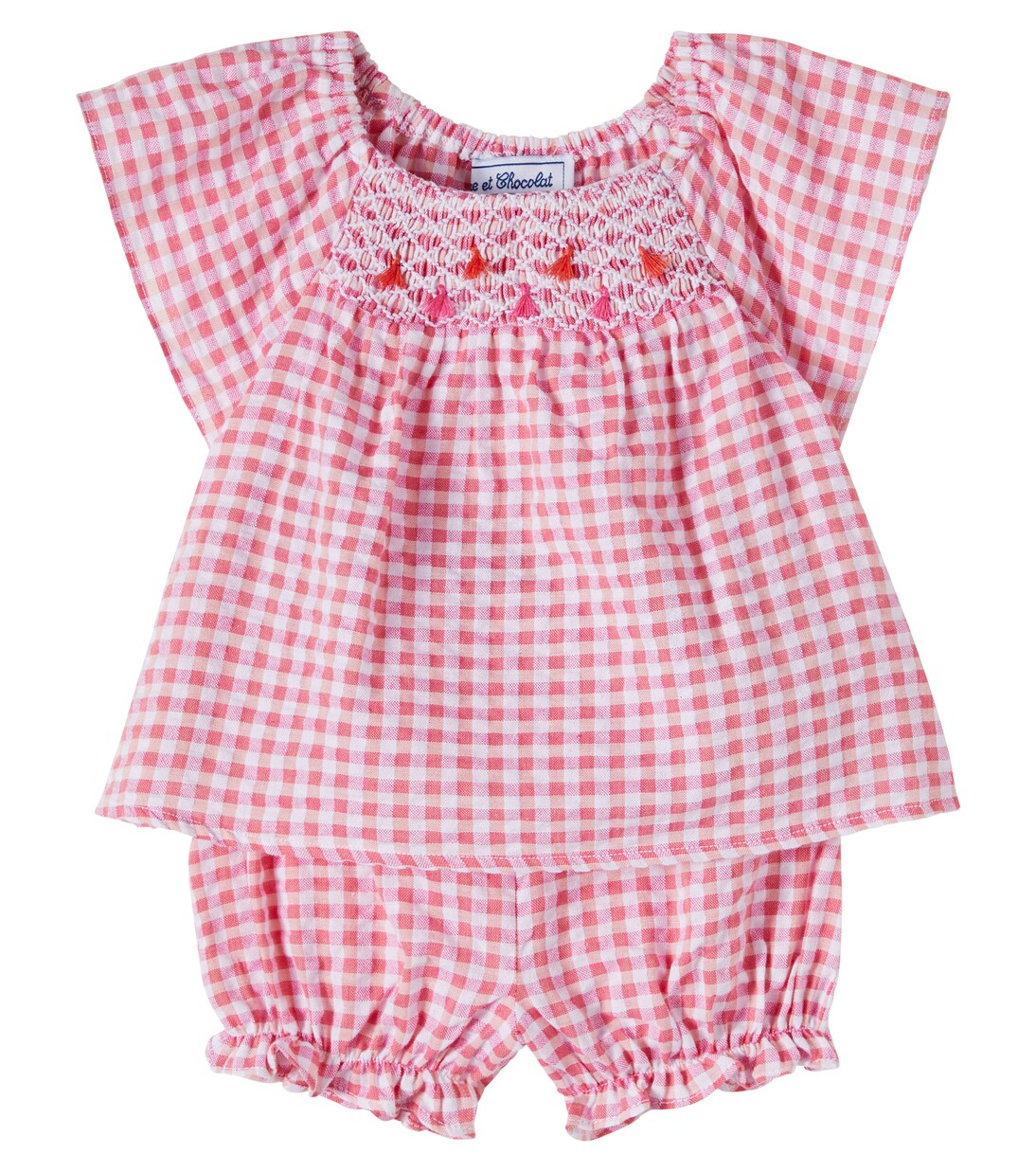 Baby gingham cotton top and shorts set | Tartine et Chocolat