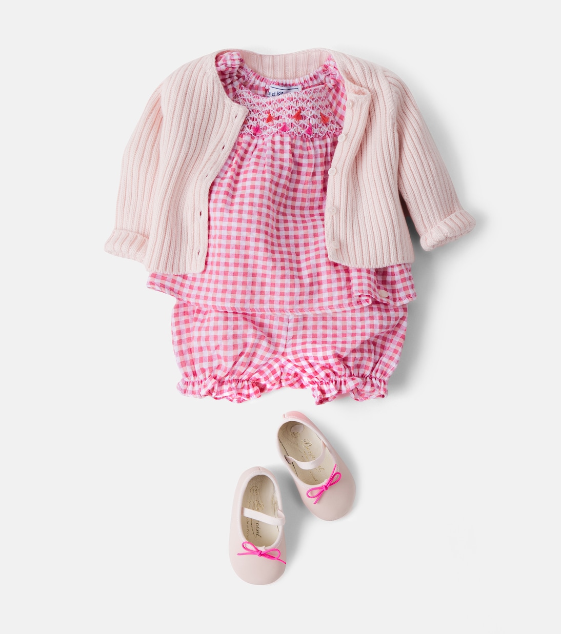 Baby gingham cotton top and shorts set | Tartine et Chocolat