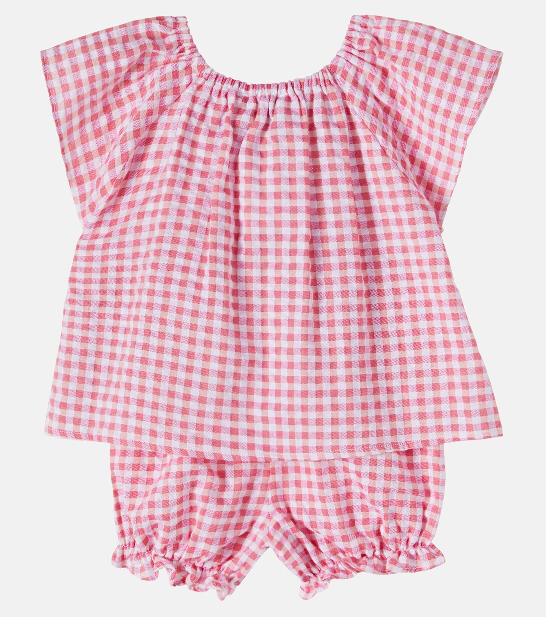 Baby gingham cotton top and shorts set | Tartine et Chocolat