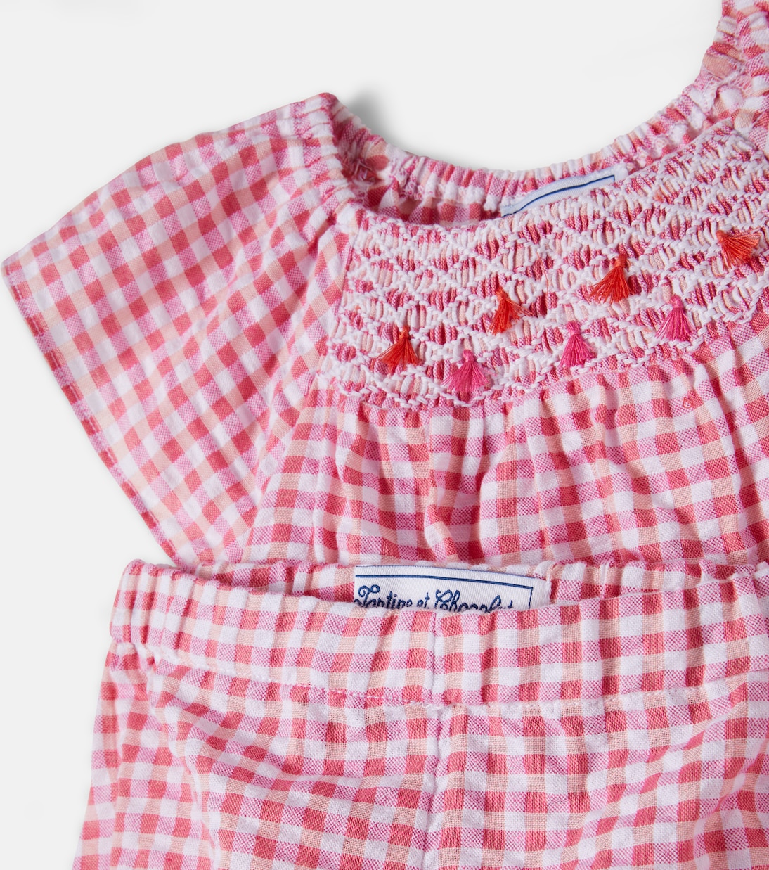 Baby gingham cotton top and shorts set | Tartine et Chocolat