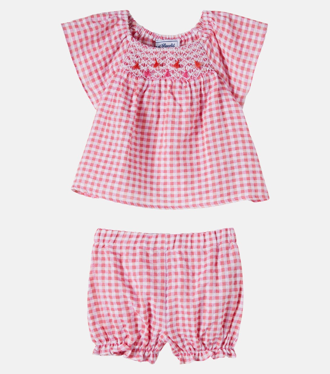 Baby gingham cotton top and shorts set | Tartine et Chocolat