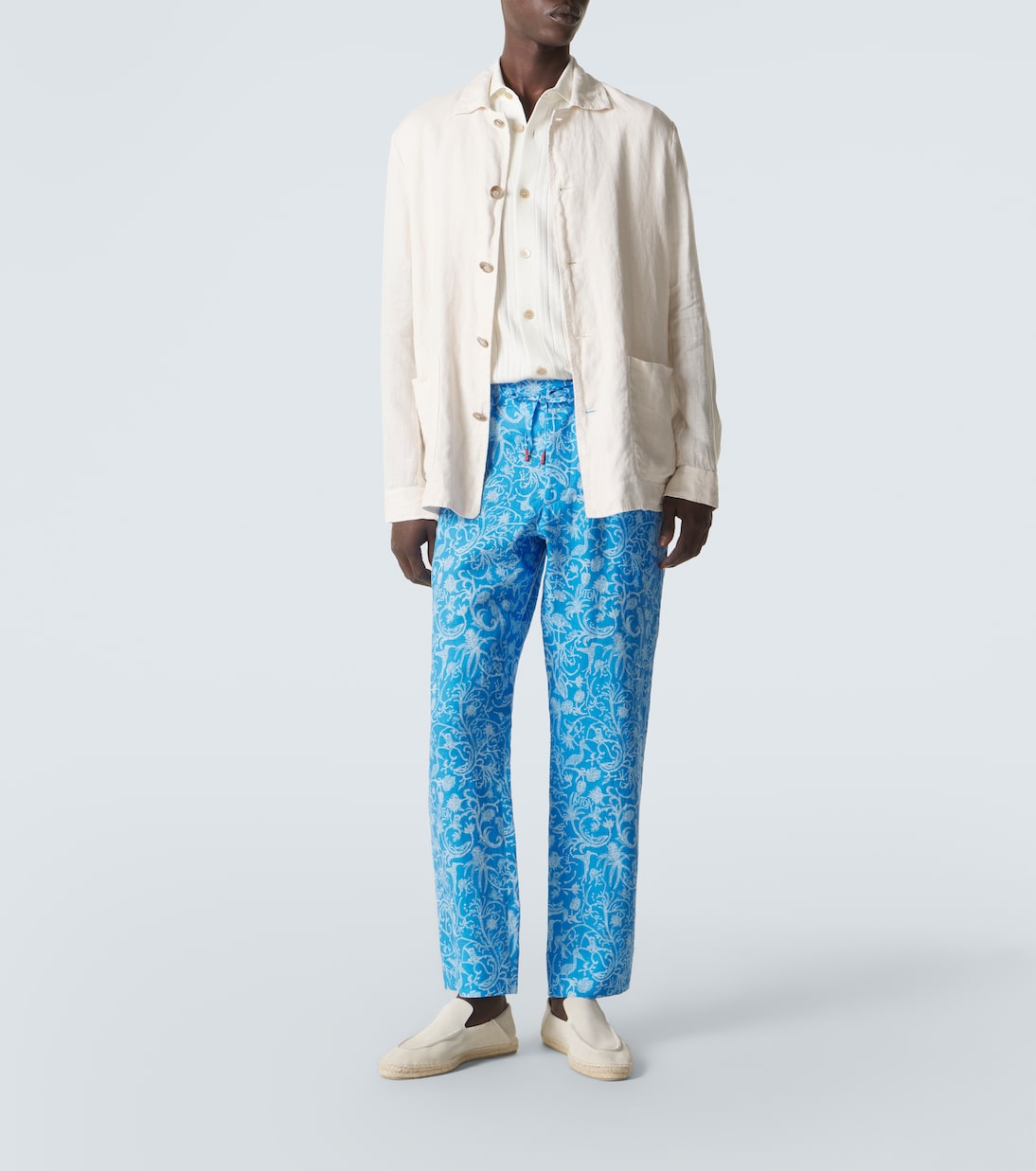 Bedruckte Hose aus Leinen | Kiton